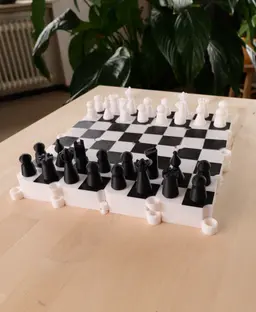 Auxetic Chess Print in Place by Ruven Bals 3d model