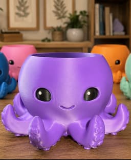 Cute Octopus Planter w/drain 3d model
