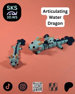 Water Dragon Bobble Head & Flexi free Model 3d model