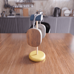 Gaming Headset Stand – Modern Desk Headphone Holder 3d model