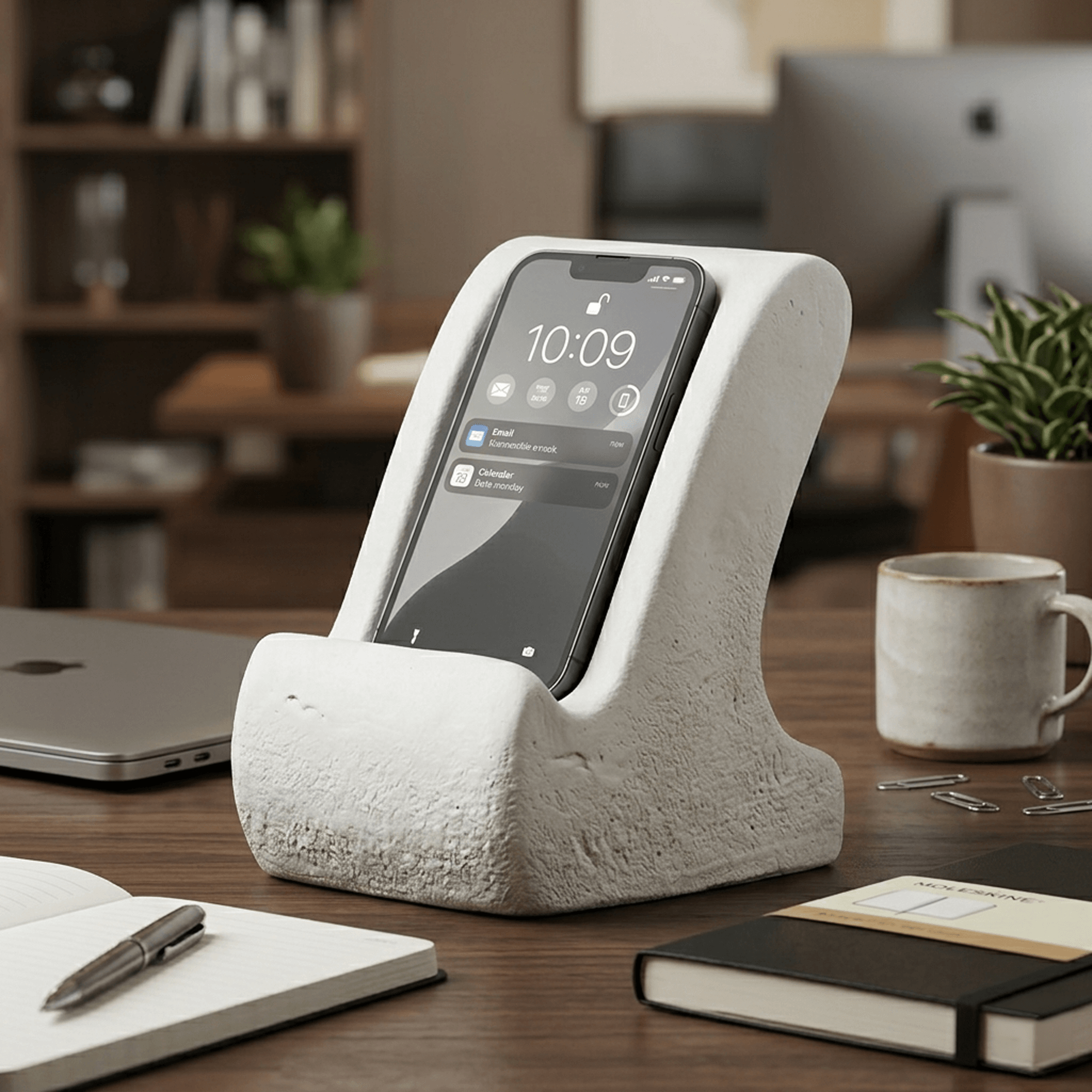 Curved Desktop Phone Tablet Stand 3d model