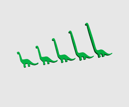 Long Neck Dinosaur Parametric Adjustable Length 3d model