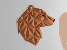 Geometric Bear head - wall design 3d model