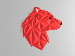 Geometric Bear head - wall design 3d model