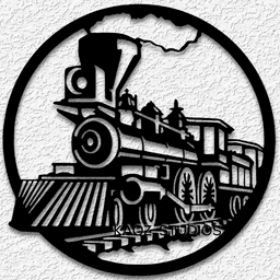 Steam engine wall art locomotive wall decor train decoration 3d model