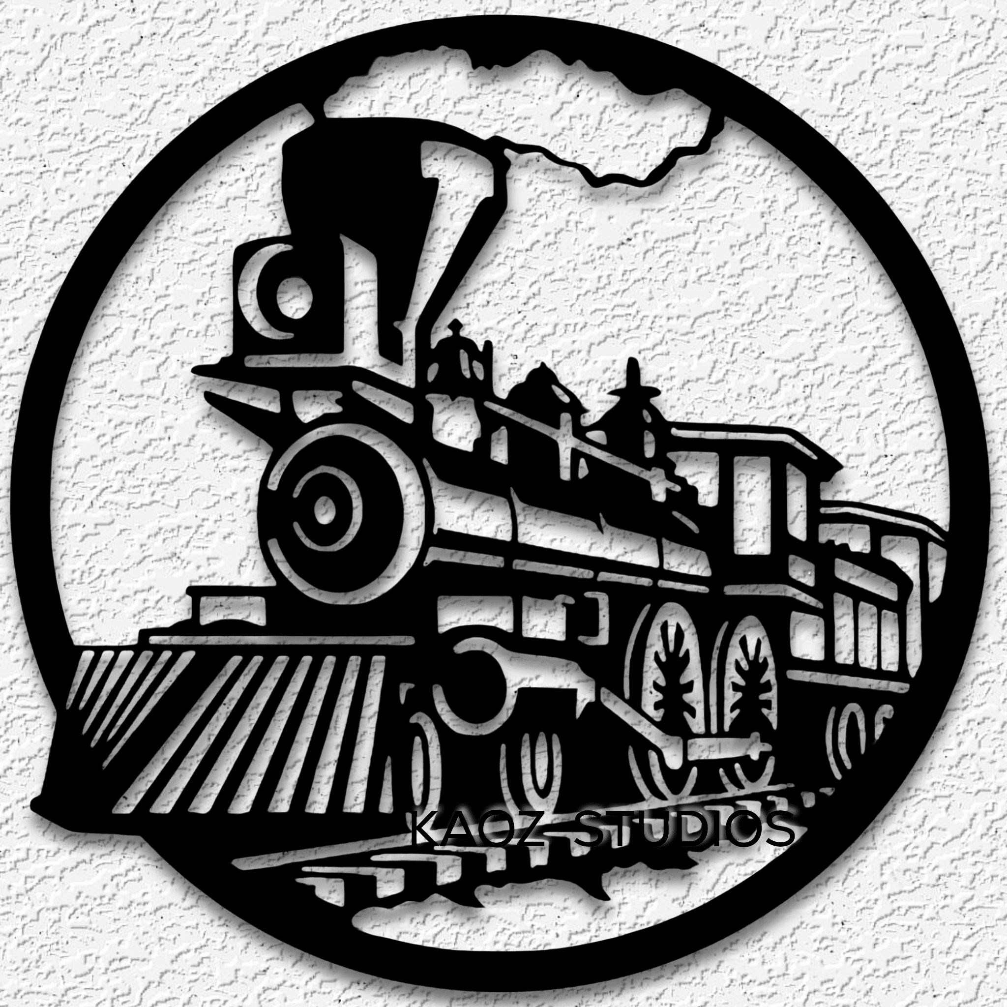 Steam engine wall art locomotive wall decor train decoration 3d model