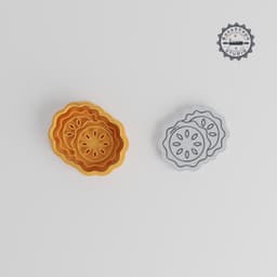 Pie Shape Cutter & Stamp, Cookie & Fondant Decor, 3 Sizes, 6-Piece Set PRODUCT_735 3d model