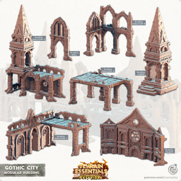 Gothic City Set (Pre-Supported) 3d model