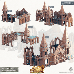 Gothic City Set (Pre-Supported) 3d model