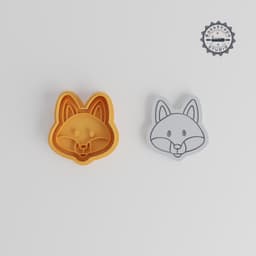 Fox Shape Cutter & Stamp, Cookie & Fondant Set, Animal Wildlife, S/M/L, Forest Fox Design, 6 Piece Kit PRODUCT_2142 3d model