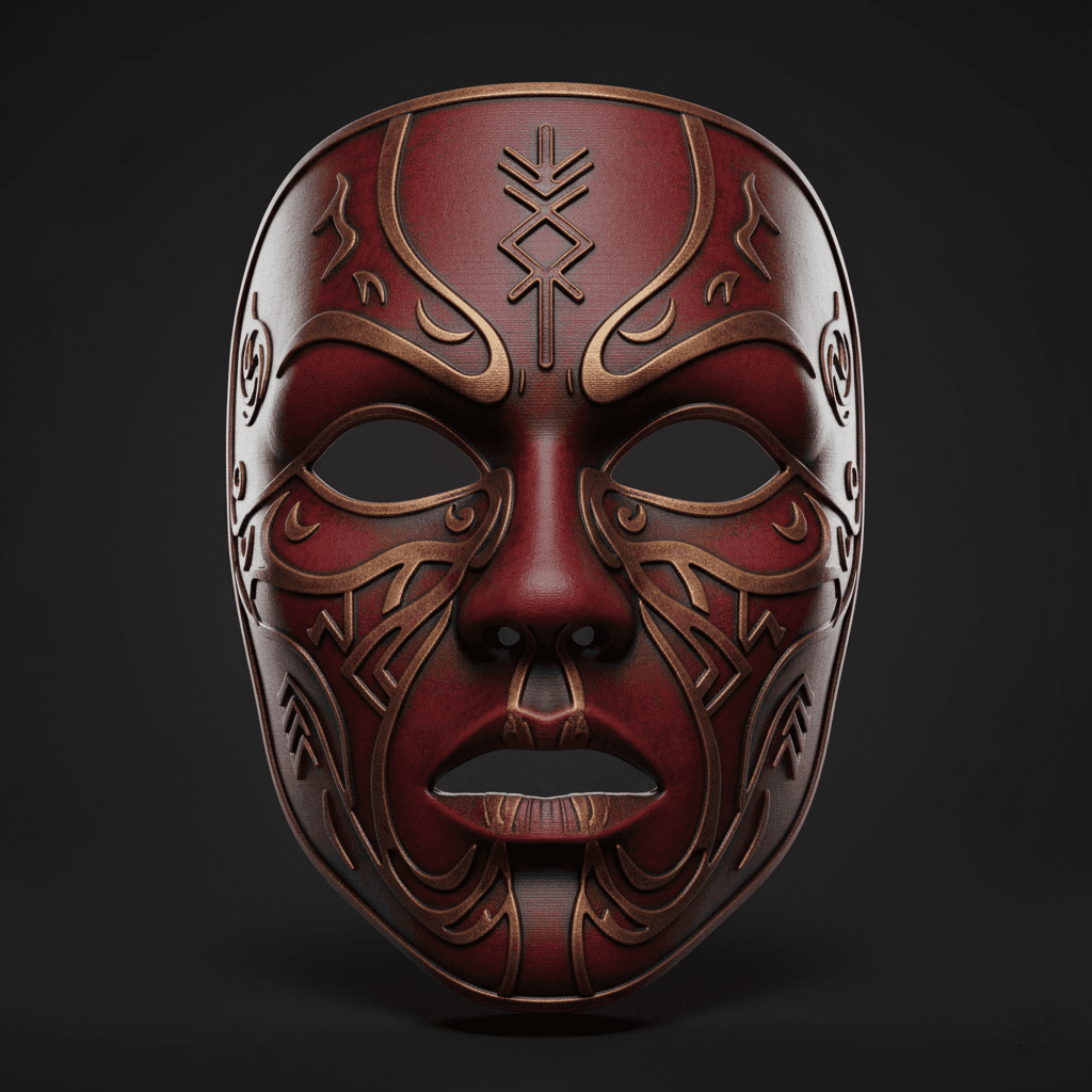 Blood Rune Wearable Horror Mask Detailed STL Download 3d model