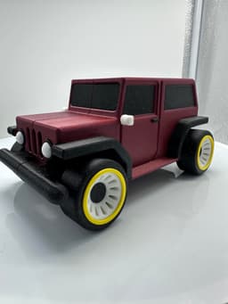 Print in Place Articulating Jeep, Off Road, Toy 3d model