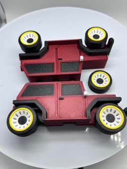 Print in Place Articulating Jeep, Off Road, Toy 3d model