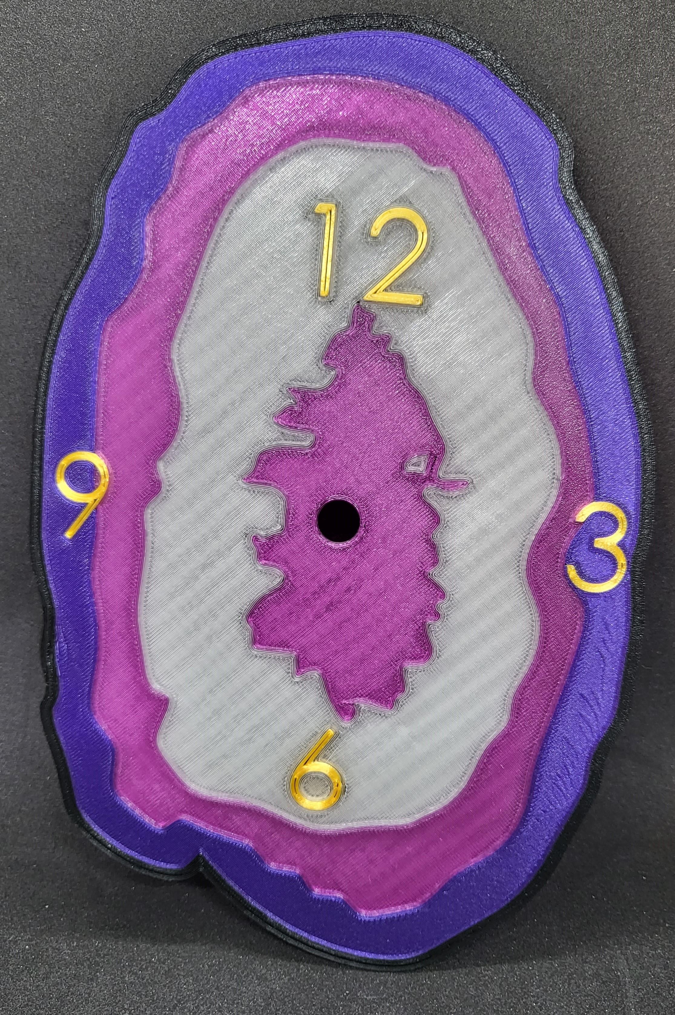 Geode slice clock/ornament 1 - multicolor 3d model
