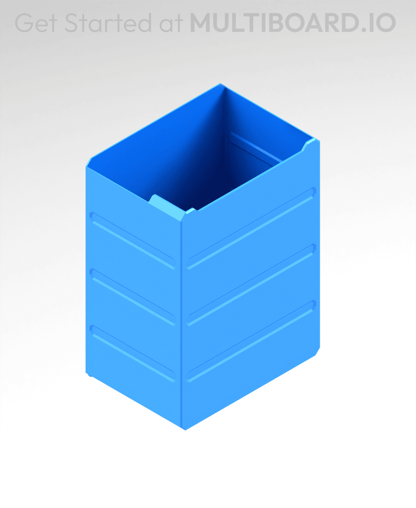 3x4x2 LU - Labelled - MultiBin Simple Drawer 3d model
