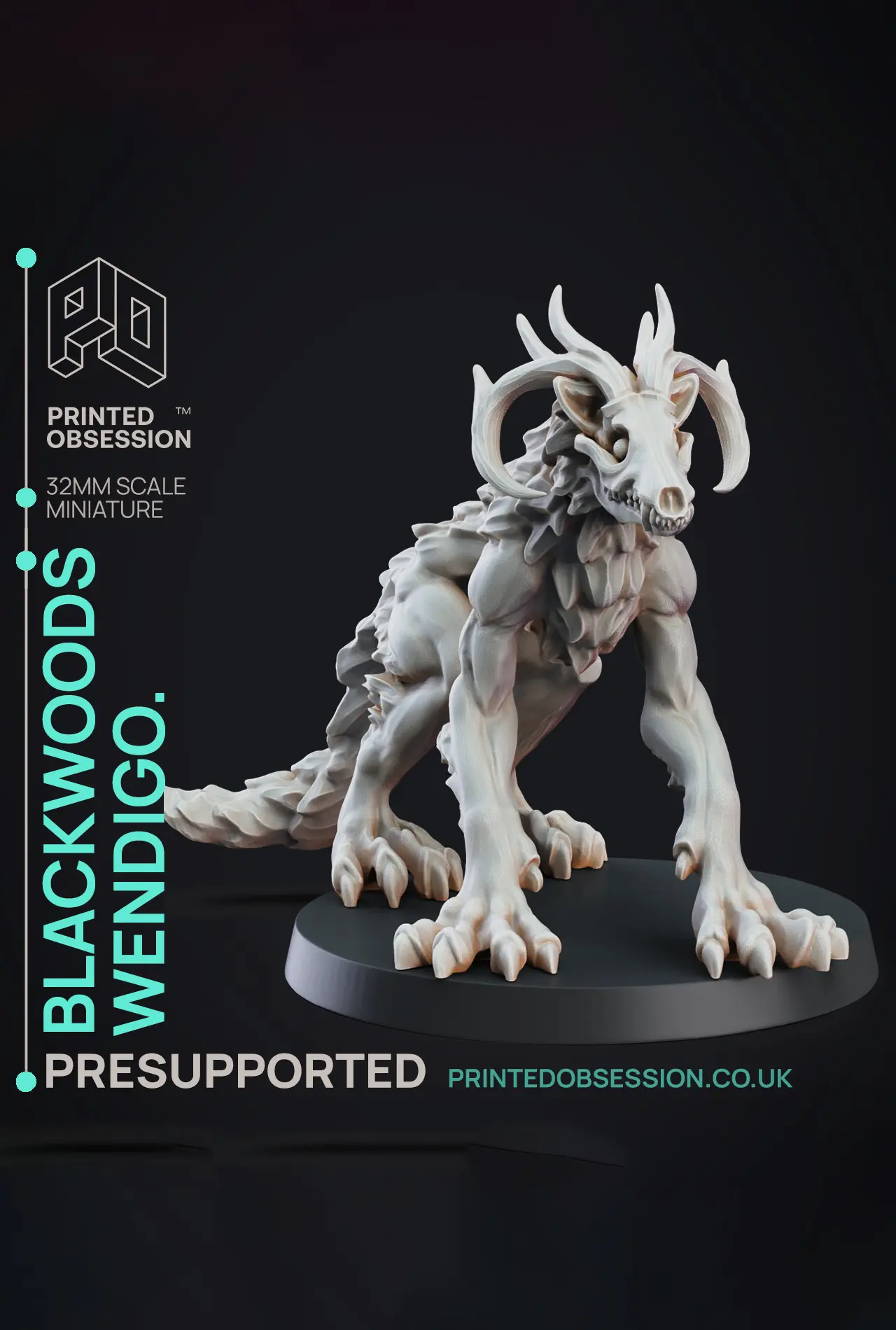 Wendigo - The Mists of Change - PRESUPPORTED - Illustrated and Stats - 32mm scale 3d model