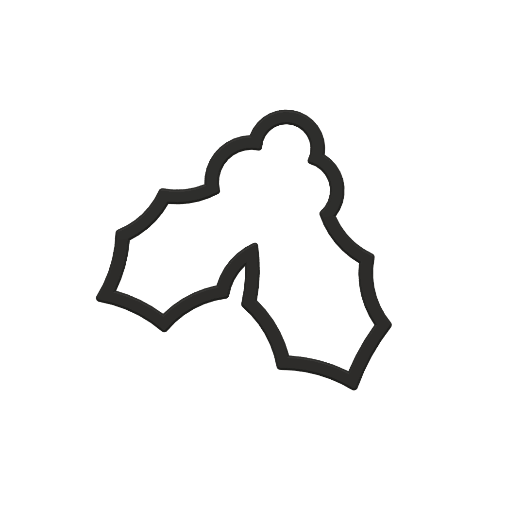 Double Holly Leaf Cookie Cutter STL File - 4 inches 3d model
