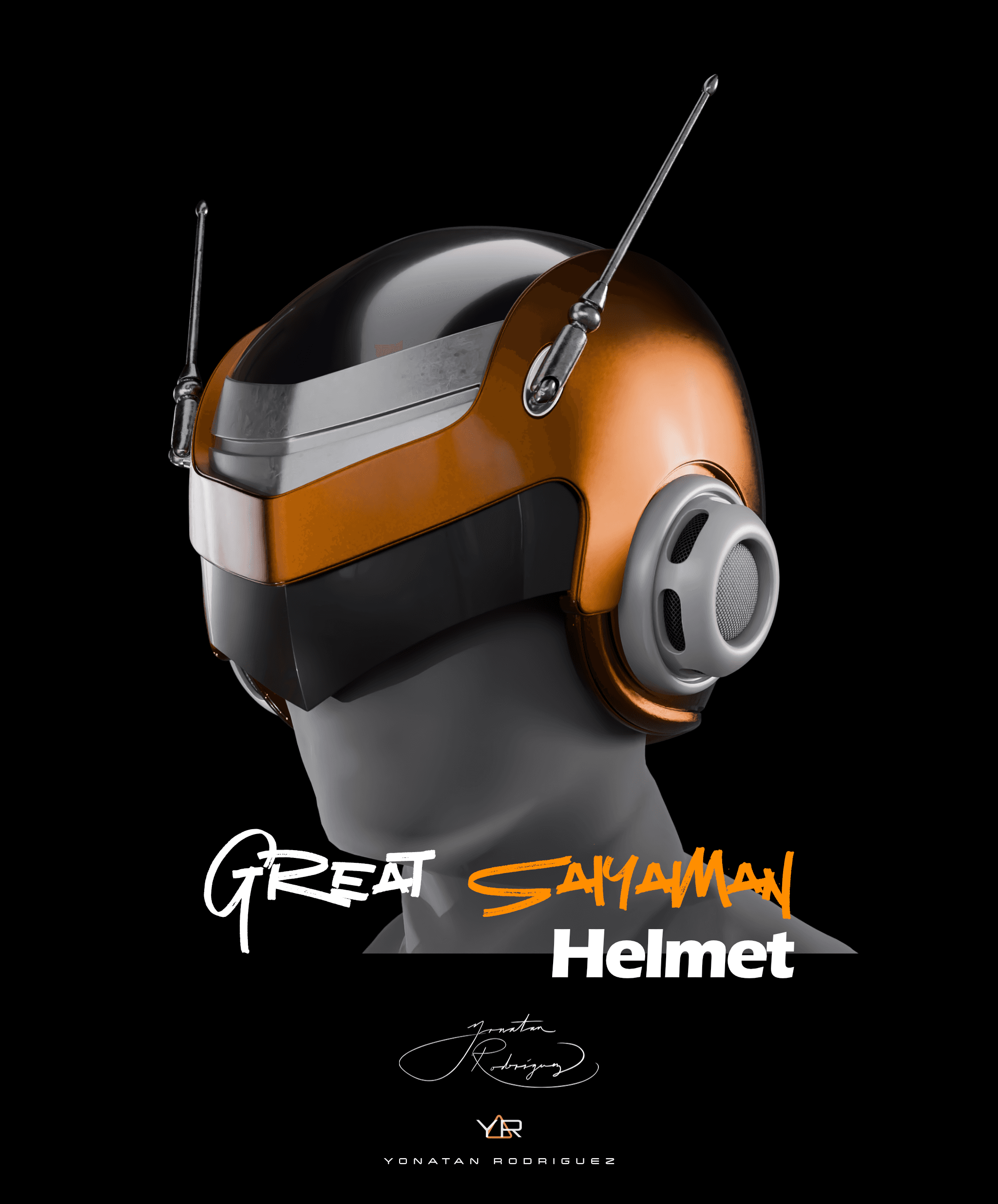 Great Saiyaman Helmet V"(Fan Art) 3d model