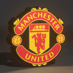 LED Illuminated Manchester United Crest - Easy 3D Print & Assemble Model (3MF) 3d model