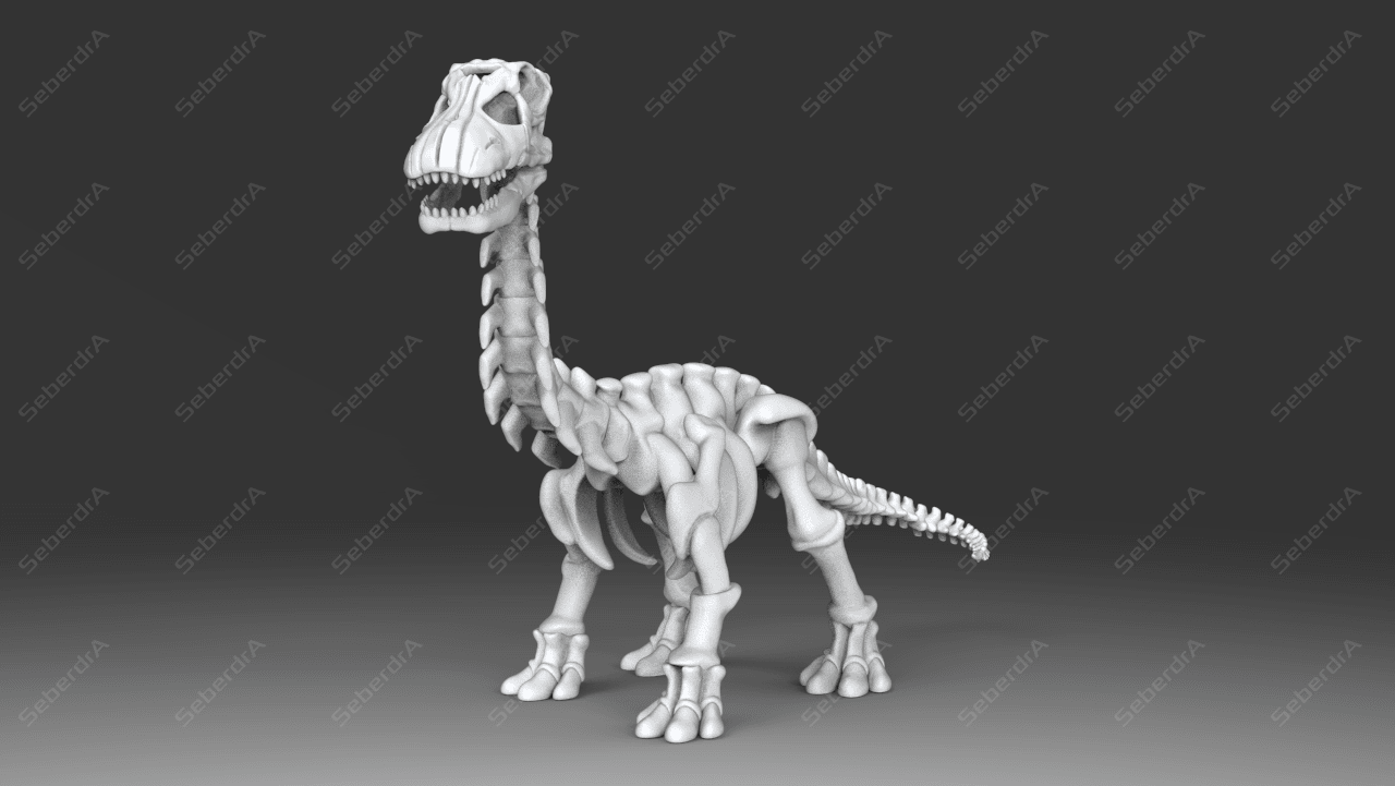 Cute Apatosaurus Skeleton STL 3d model