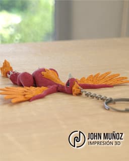 Phoenix Rebirth - Articulated version & Keychain 3d model