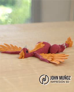 Phoenix Rebirth - Articulated version & Keychain 3d model