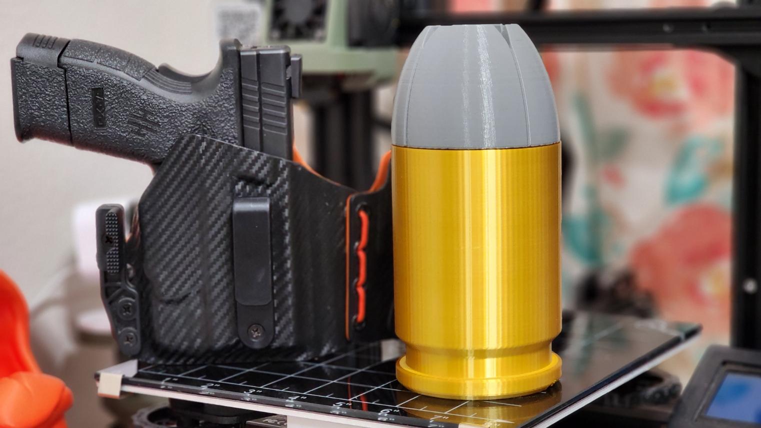 9mm Hollow point Can Cup - 12oz - Awesome Print! Matches perfectly next to my AirSoft equipment ;) 

Thank You! 

Overture Silk Gold 
PrintBed Grey! - 3d model