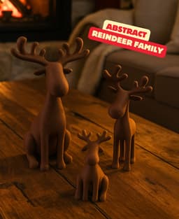 REINDEER FAMILY ABSTRACT / CHRISTMAS DECOR / HOMEDECOR / TABLEDECOR 3d model