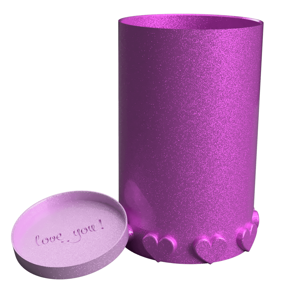 Heartbox with a lid and Love you! inscription 3d model