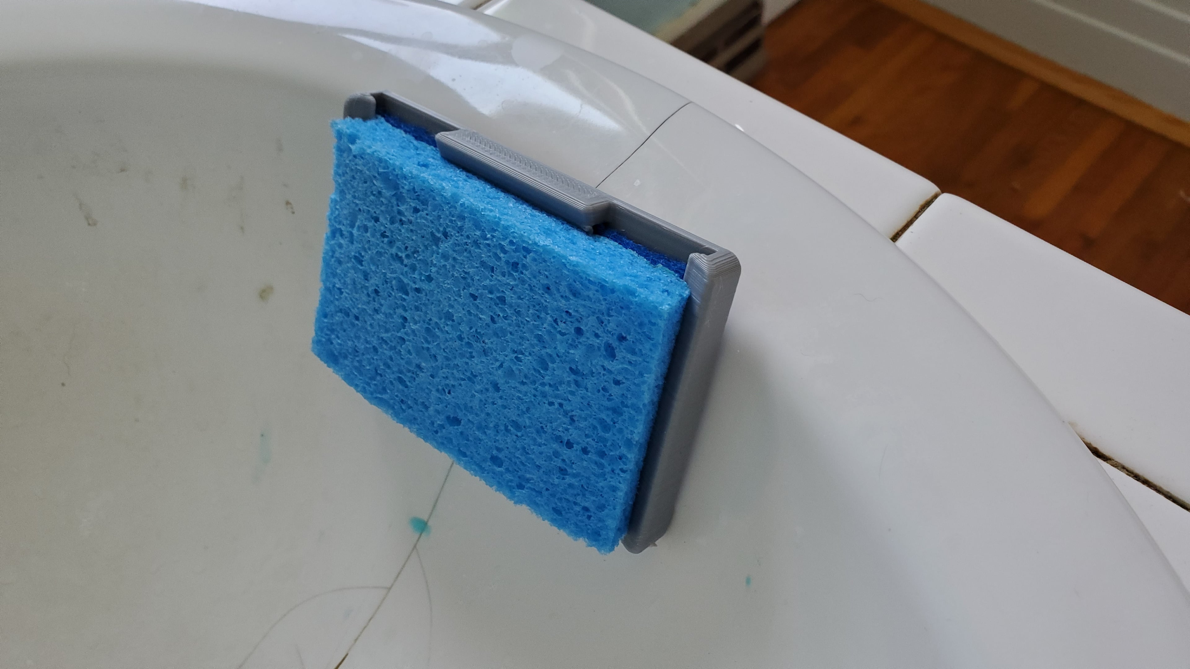 Addaptive sink over flow sponge holder 3d model