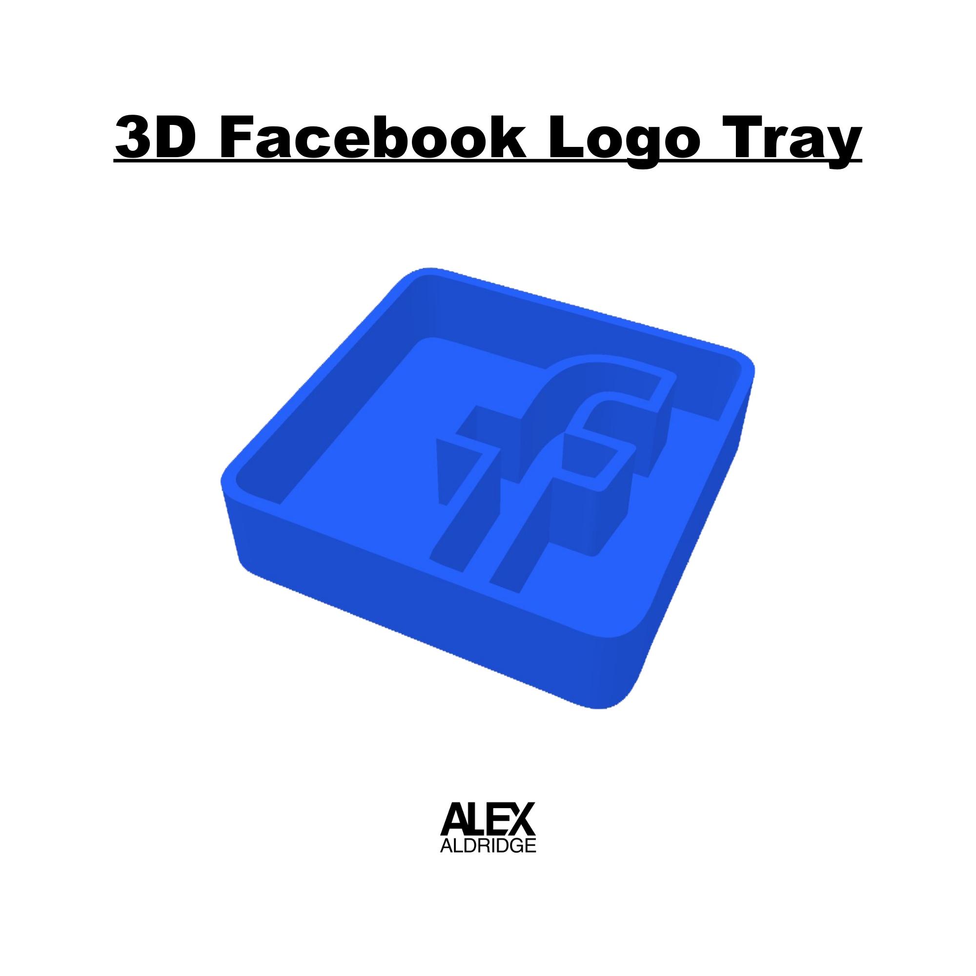 3D Facebook Logo Tray 3d model