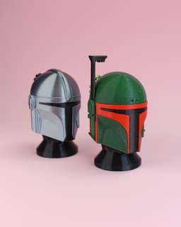 Mandalorian and Boba Fett Helmets Fidget Clicker Keychain 3d model