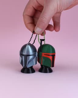 Mandalorian and Boba Fett Helmets Fidget Clicker Keychain 3d model
