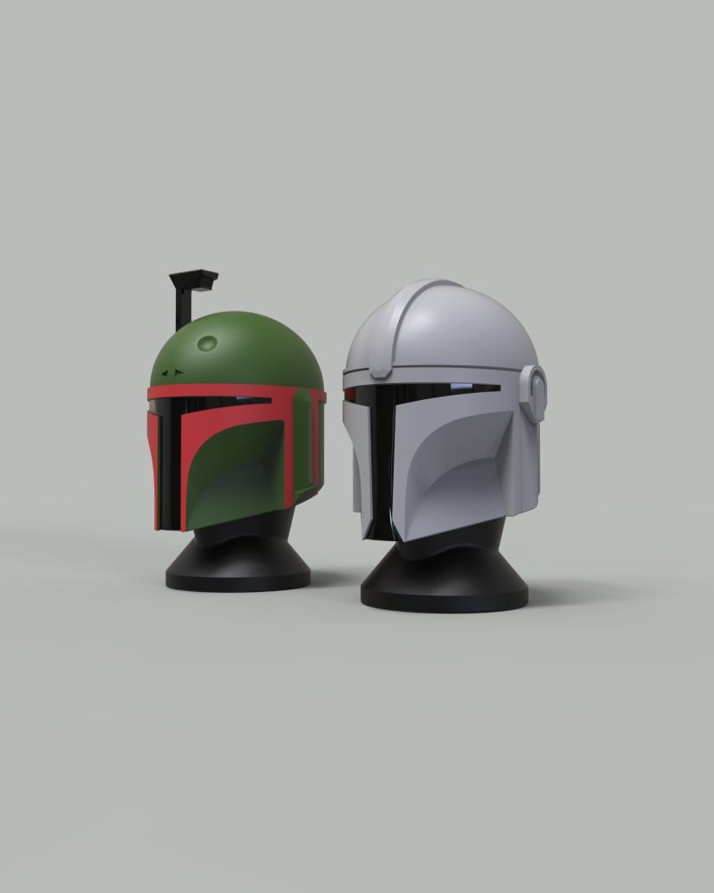 Mandalorian and Boba Fett Helmets Fidget Clicker Keychain 3d model