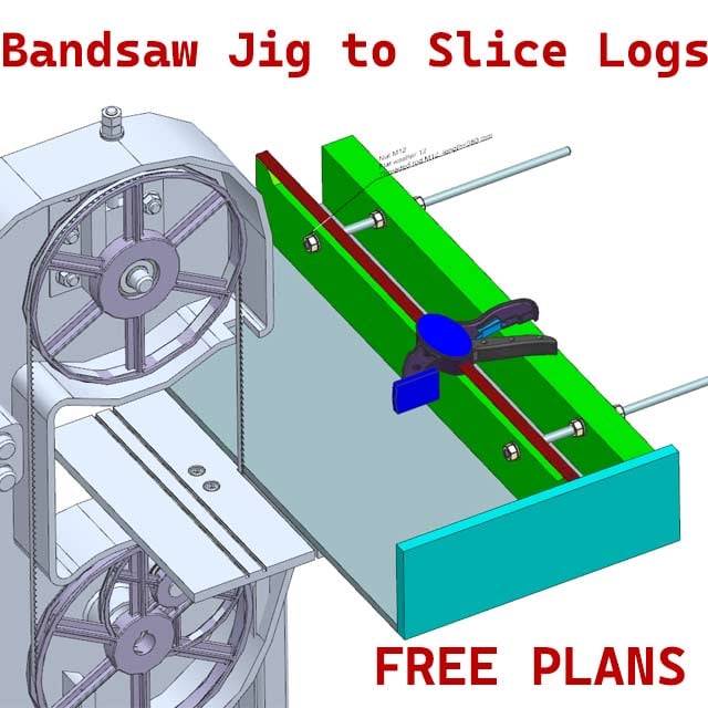 DIY Log-Slicing Jig for Bandsaw: Free Plans 3d model