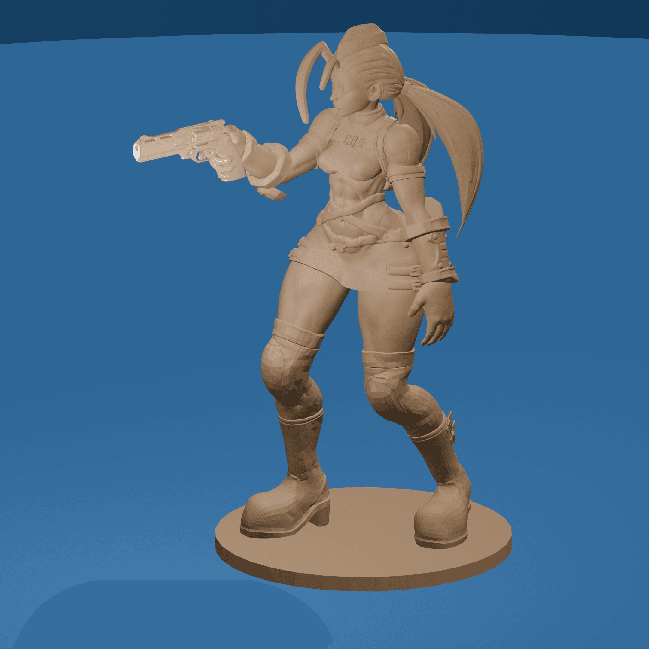 Toon Cop Enforcer Sexy Cartoon Police Woman v2 3d model