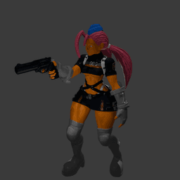 Toon Cop Enforcer Sexy Cartoon Police Woman v2 3d model