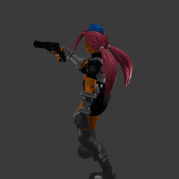 Toon Cop Enforcer Sexy Cartoon Police Woman v2 3d model