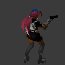Toon Cop Enforcer Sexy Cartoon Police Woman v2 3d model