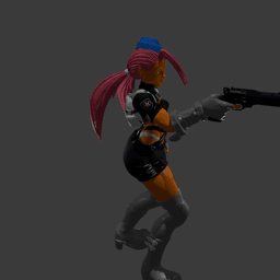 Toon Cop Enforcer Sexy Cartoon Police Woman v2 3d model