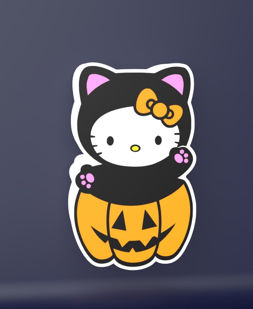 Hello Kitty Pumpkin - LED Strip compatible 3d model