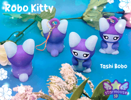 Free: Robo Kitty Tashi Bobo Keychain Charm! 3d model