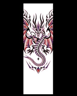 Set of Bookmarks showing tattoo designs of the Dragon 3d model