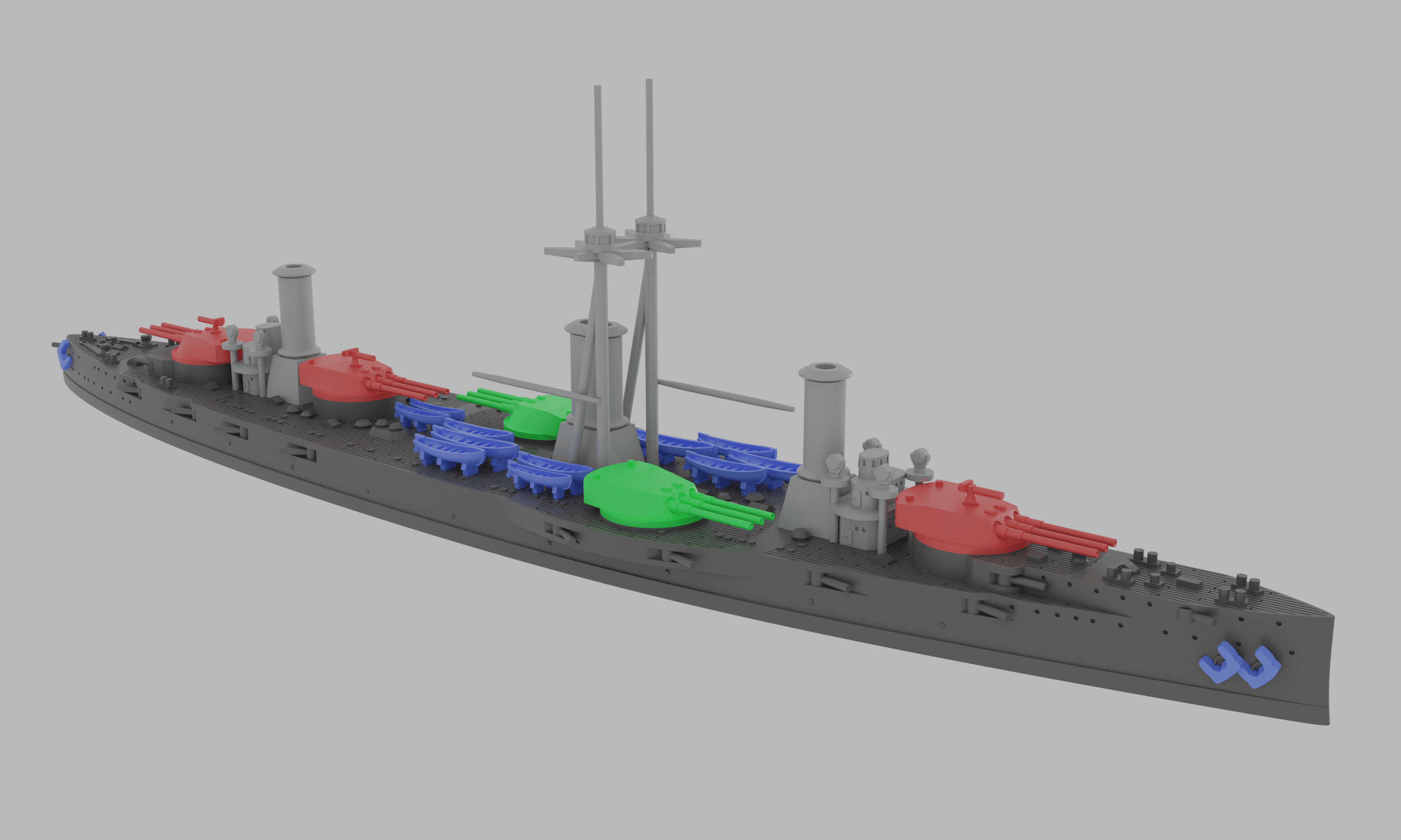 1/700 Ansaldo Battleship Design for Argentina (1908) 3d model