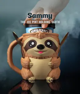 Sammy, the Ice Pint Holding Sloth 3d model