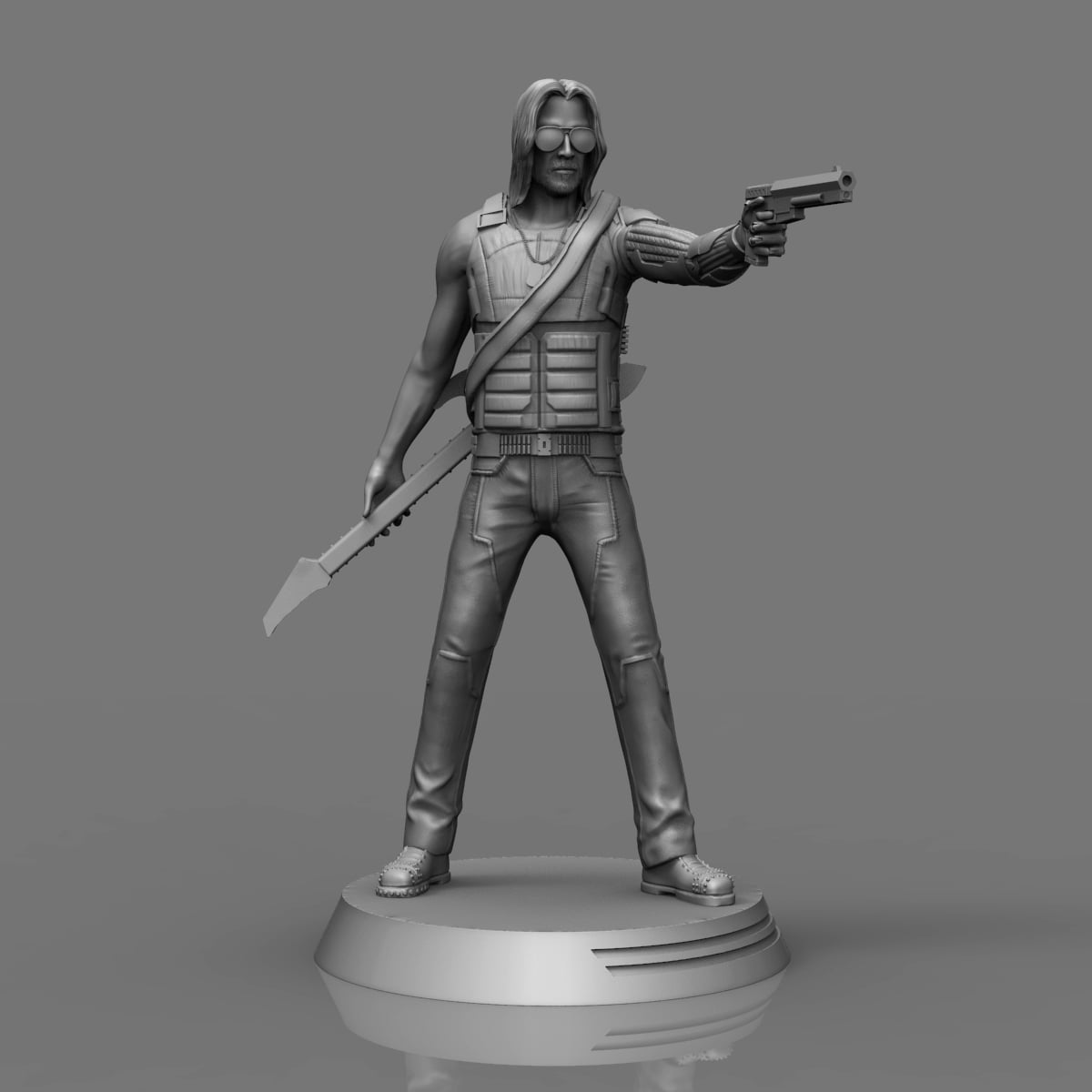 Johnny Silverhand figure - Cyberpunk 3d model