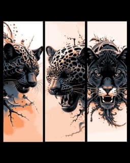 Artistic renders of a Black Panther - Set of Hueforge Bookmarks 3d model