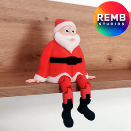 Flexi Santa Remb Studios, STL file for 3D printing, STL print files, Print in Place, Christmas STL 3d model