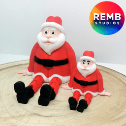 Flexi Santa Remb Studios, STL file for 3D printing, STL print files, Print in Place, Christmas STL 3d model