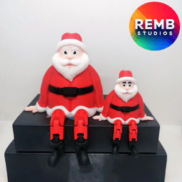 Flexi Santa Remb Studios, STL file for 3D printing, STL print files, Print in Place, Christmas STL 3d model